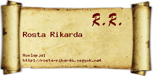 Rosta Rikarda névjegykártya